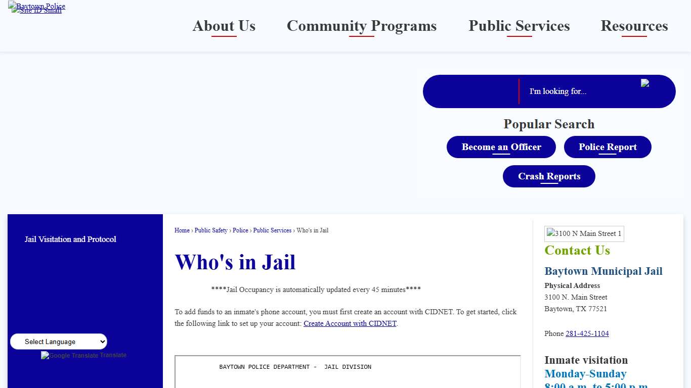 Who's in Jail Baytown, TX